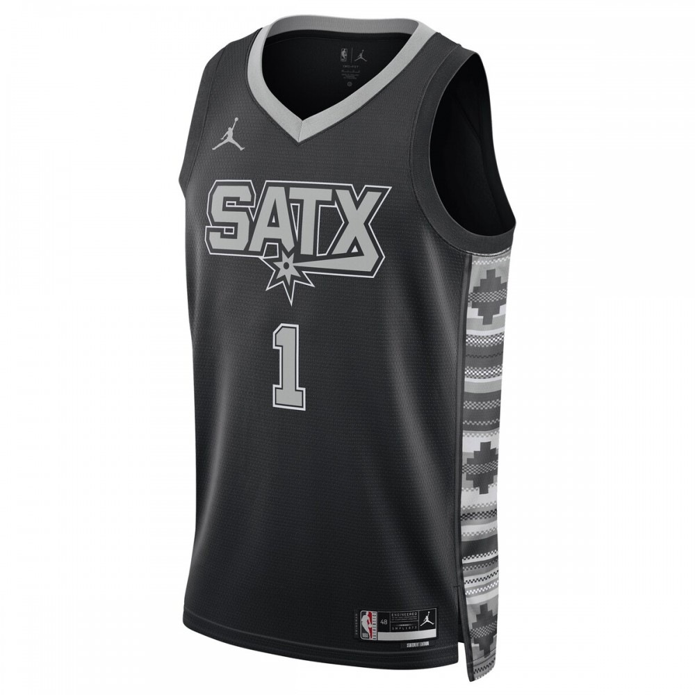Victor Wembanyama San Antonio Spurs Jordan Brand Unisex Swingman Jersey - Statement Edition - Black-Pro Kit Vault | Brand New 26/27 Sports Jerseys